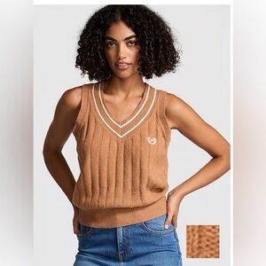 PINK Collegiate White Knit Sweater Vest